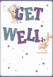 Radiating heartfelt cheer, this get well card captures the spirit of compassion so often seen in West Hampstead. Two lovable characters-an expressive teddy bear and a joyful pup-work together, animatedly balancing colourful, bold letters spelling out 'Get Well'. The indigo and teal hues of the typography glisten with vibrancy against a gentle cream background, their brightness reminiscent of a summer afternoon on West End Green. Blue and violet stars sparkle throughout the design, infusing the scene with whimsy and hope, much like the unexpected loveliness found in a handcrafted bouquet from Flowers West Hampstead. The illustrated textures-soft bear fluff and plush puppy fur-create the sense of a comforting embrace, the tactile reassurance so important when one is in need of recovery. As with thoughtfully crafted bouquets delivered across NW6, every detail here works in harmony to convey gentle support, heartfelt encouragement, and the simple joy of being remembered by a neighbour or friend.
